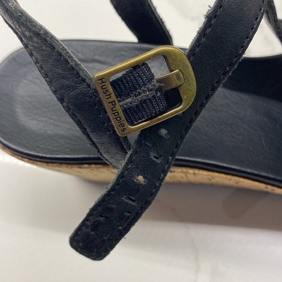 HUSH Puppies Sandals Black Adjustable Wedge Women's Size 6.5 - Picture 7 of 13